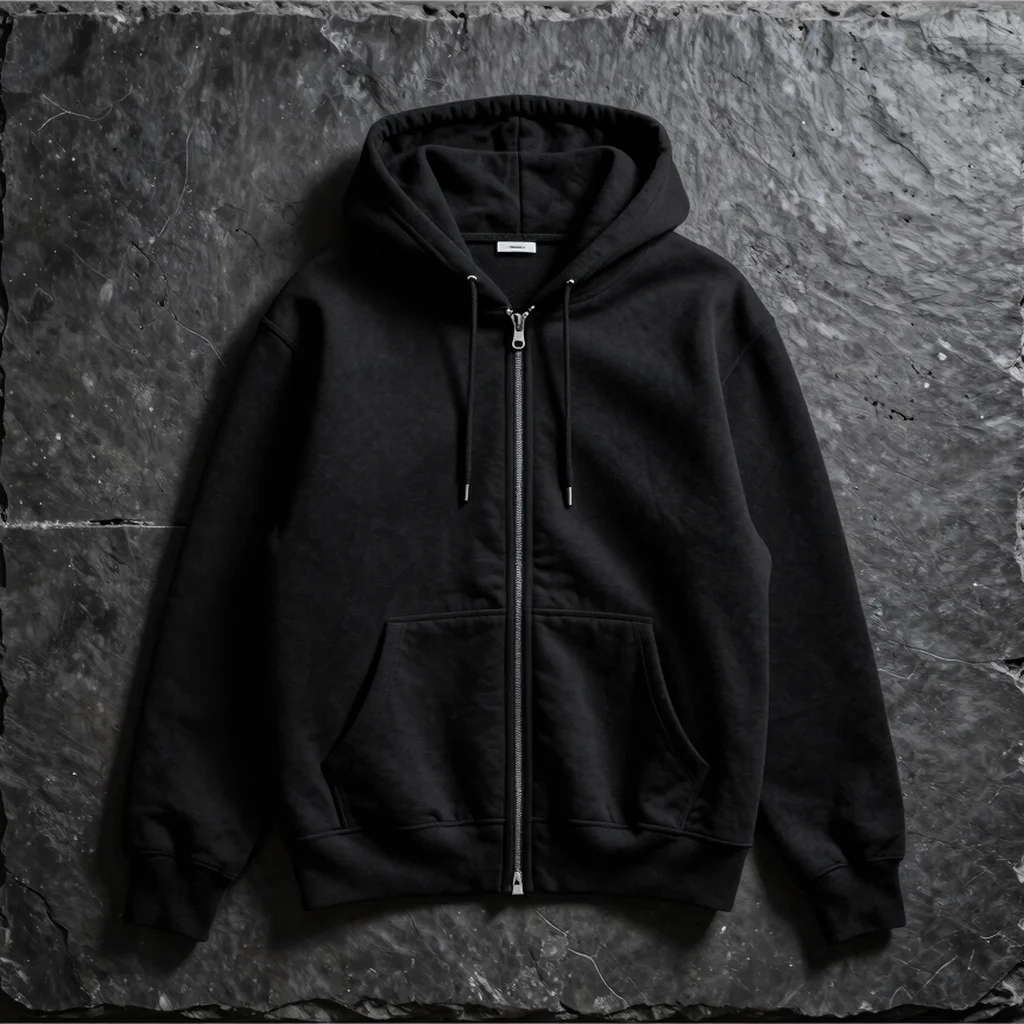 Raw Edge Zip Hoodie